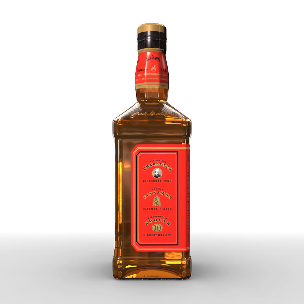 Jack Daniels Fire 70cl Bottle 3D model_3