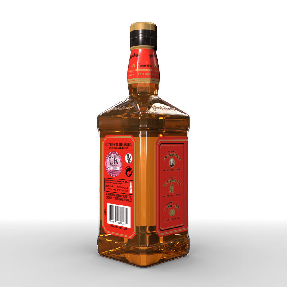Jack Daniels Fire 70cl Bottle 3D model_4