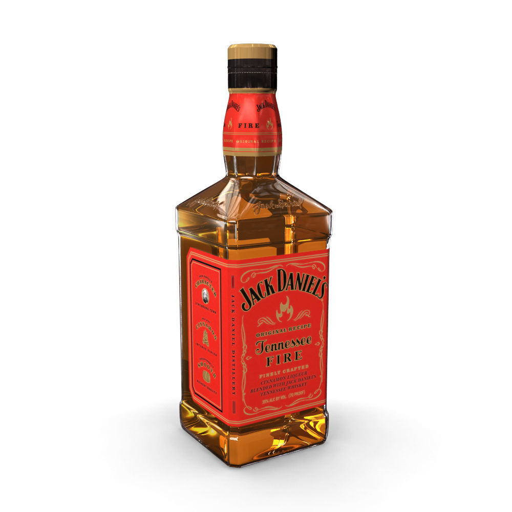 Jack Daniels Fire 70cl Bottle 3D model_9