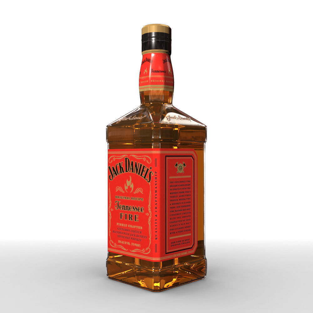 Jack Daniels Fire 70cl Bottle 3D model_8