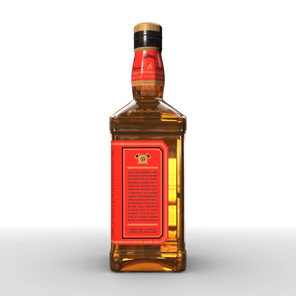 Jack Daniels Fire 70cl Bottle 3D model_7