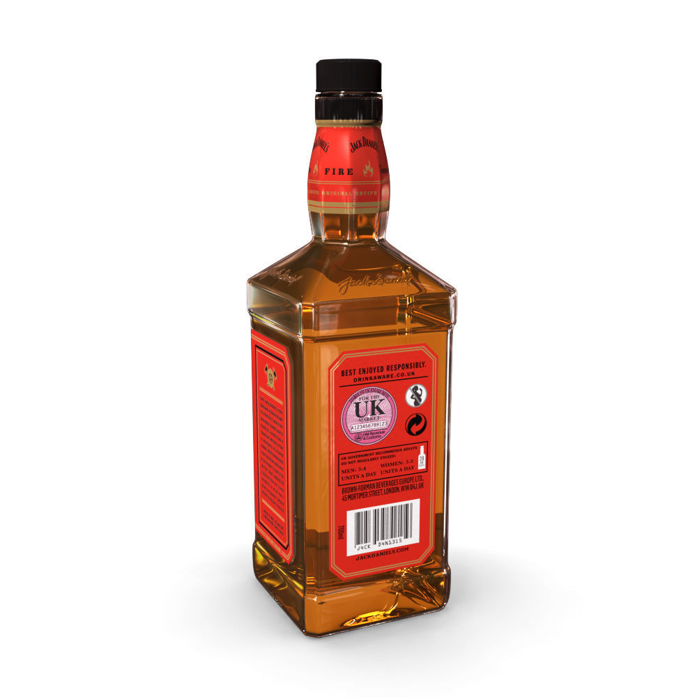 Jack Daniels Fire 70cl Bottle 3D model_10