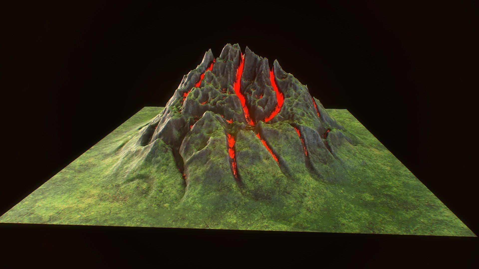 Fantasy mountain model for real time rendering Low-poly 3D model_0
