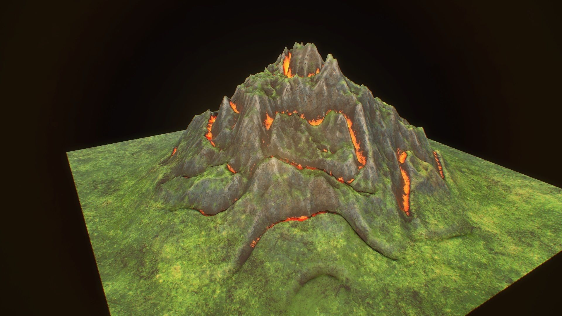 Fantasy mountain model for real time rendering Low-poly 3D model_1