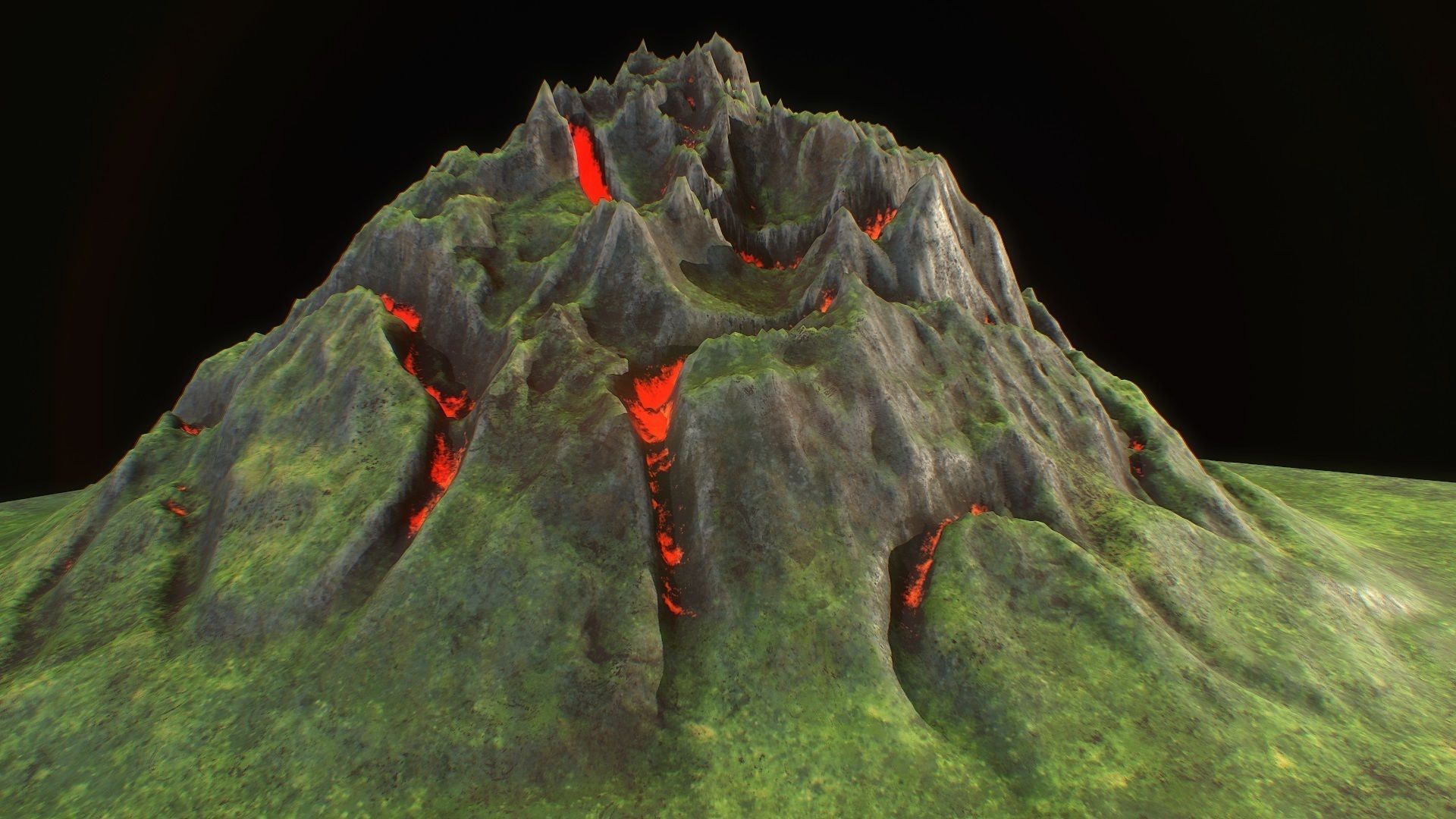 Fantasy mountain model for real time rendering Low-poly 3D model_4