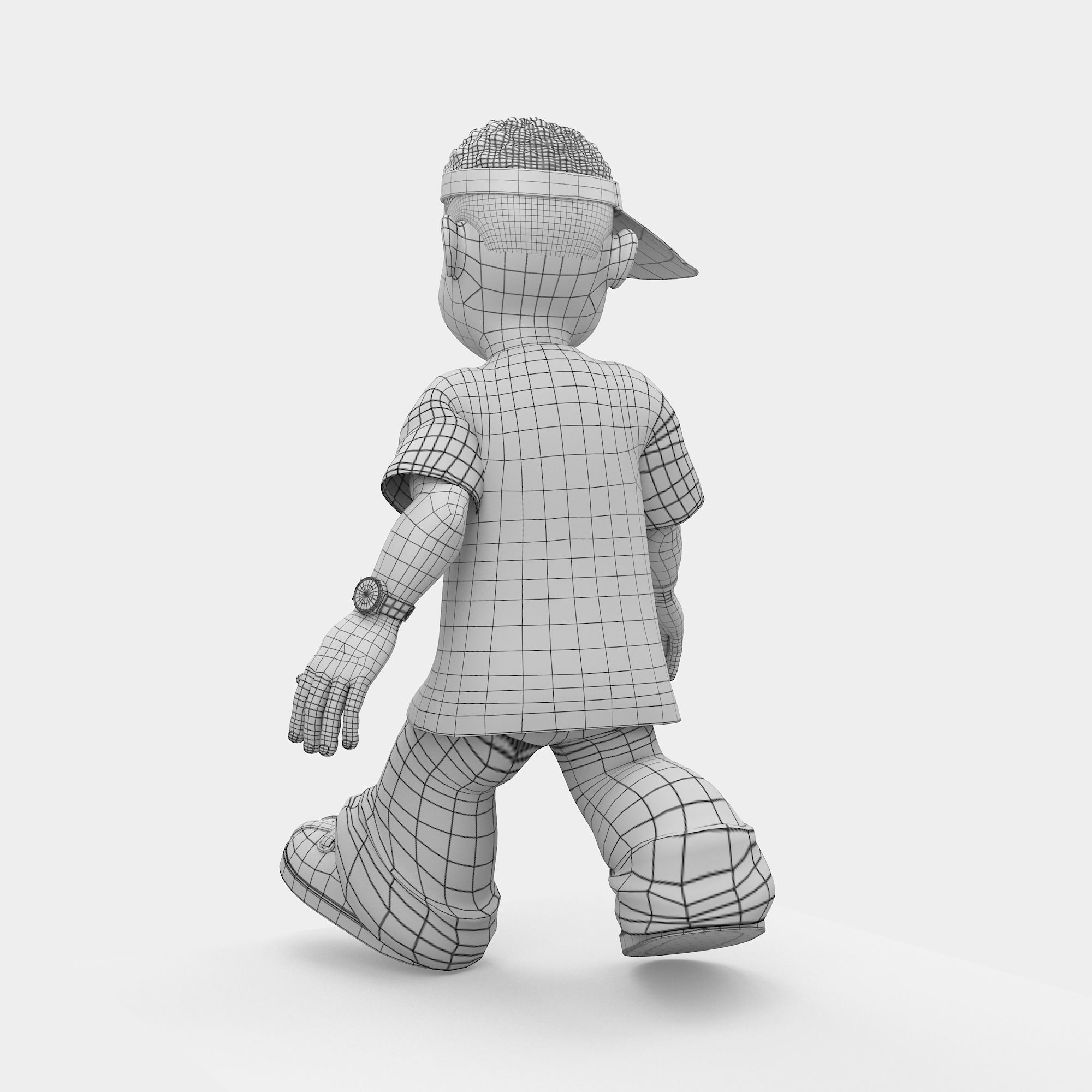 Novelest cartoon character wearing cap 3D model_11