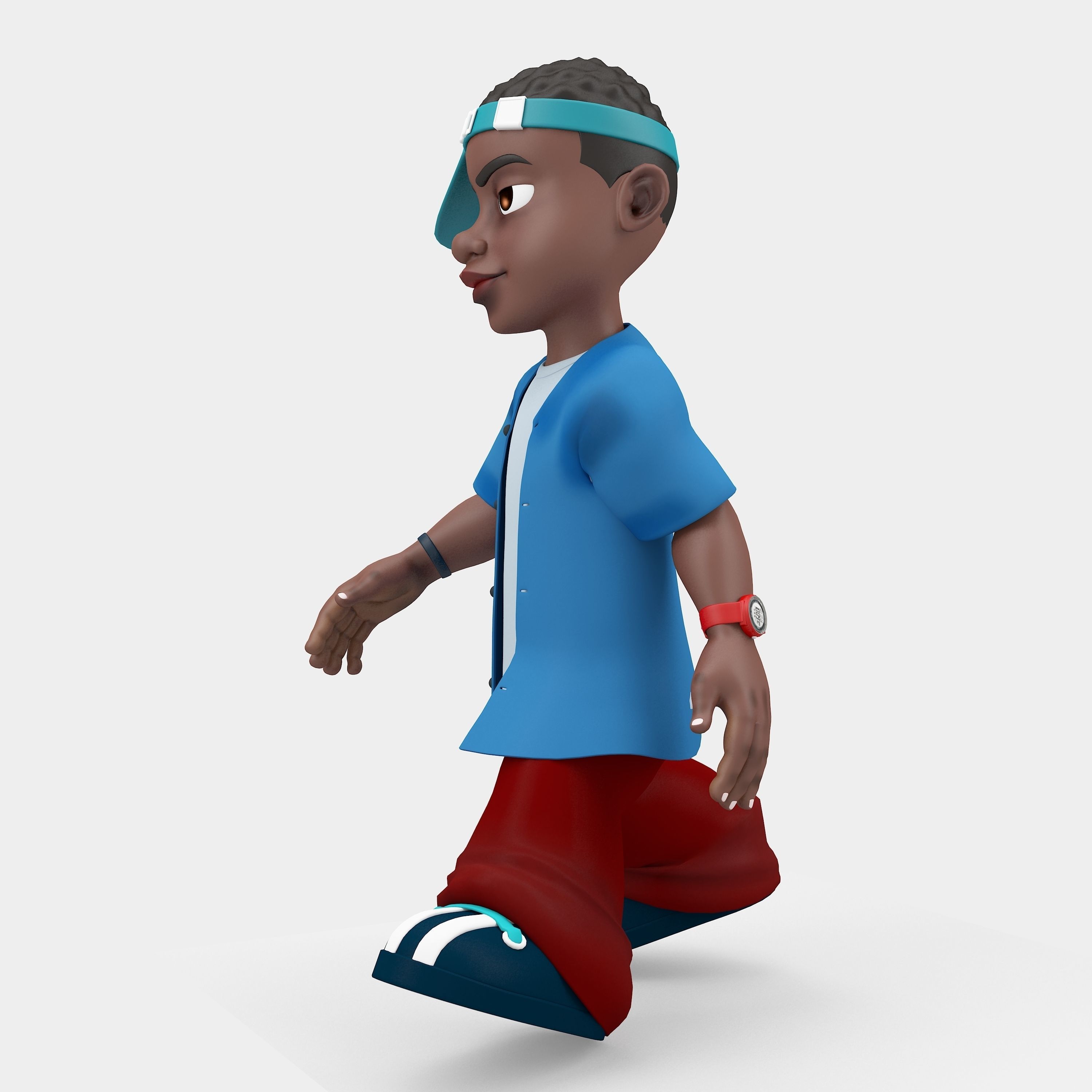 Novelest cartoon character wearing cap 3D model_4