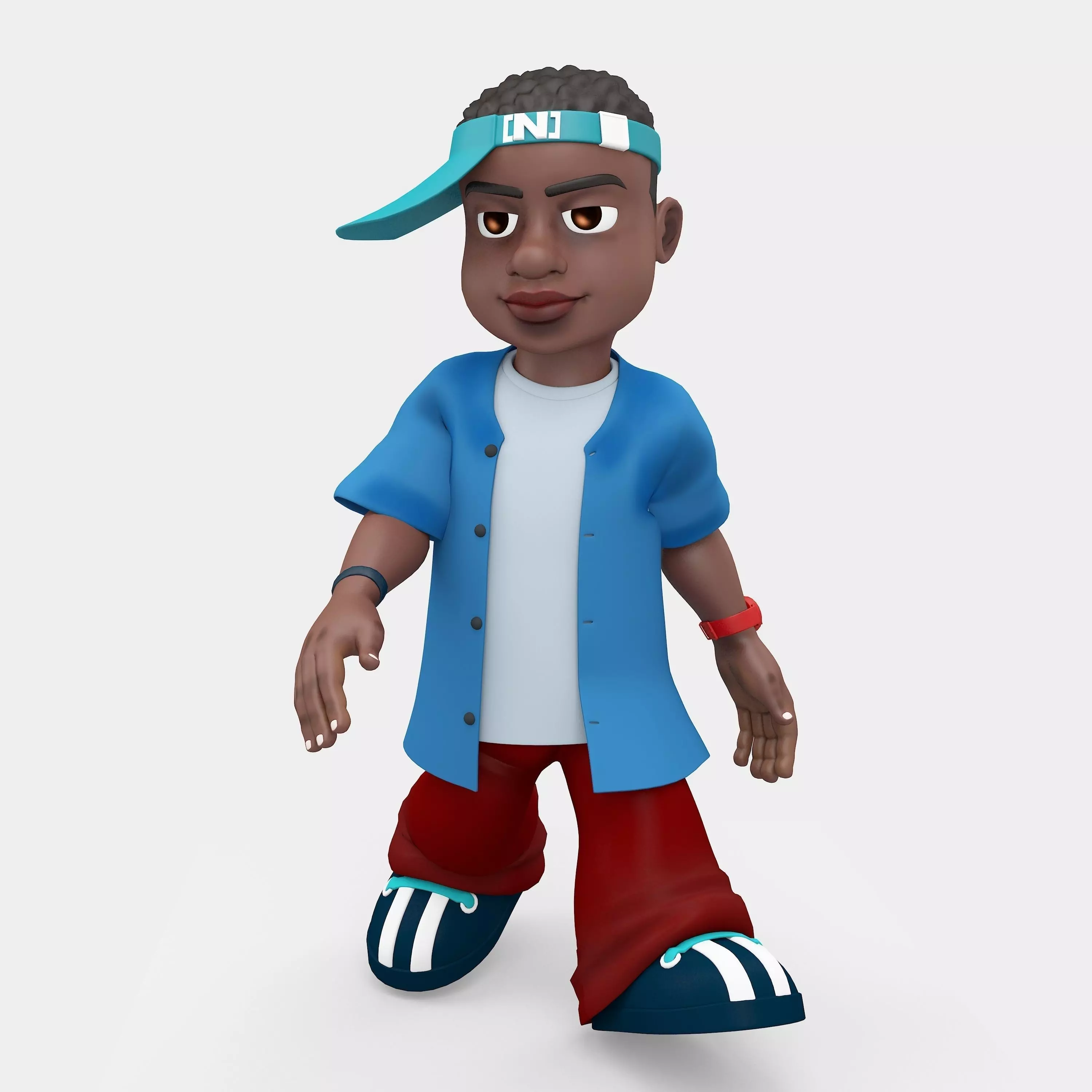 Novelest cartoon character wearing cap 3D model_0