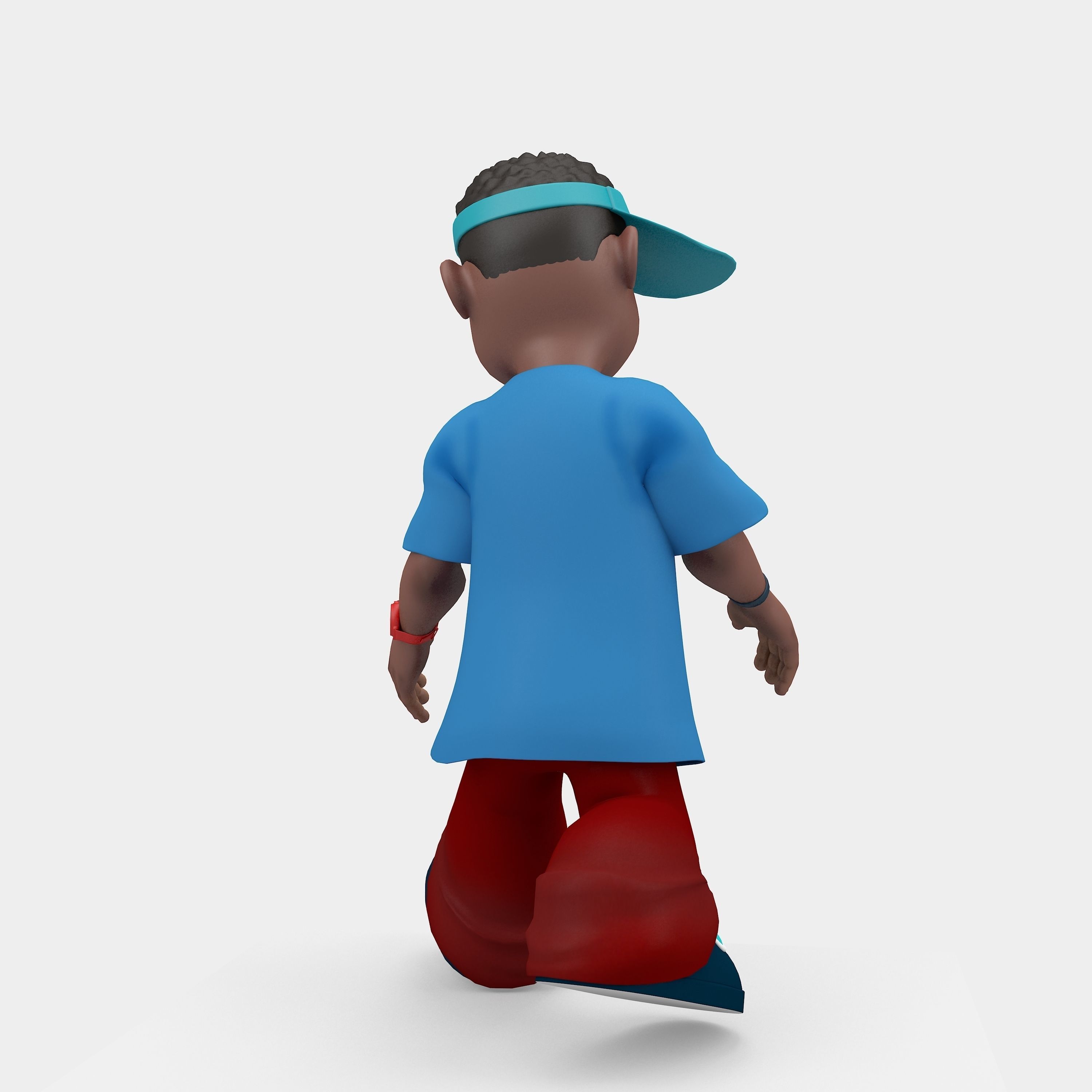 Novelest cartoon character wearing cap 3D model_3