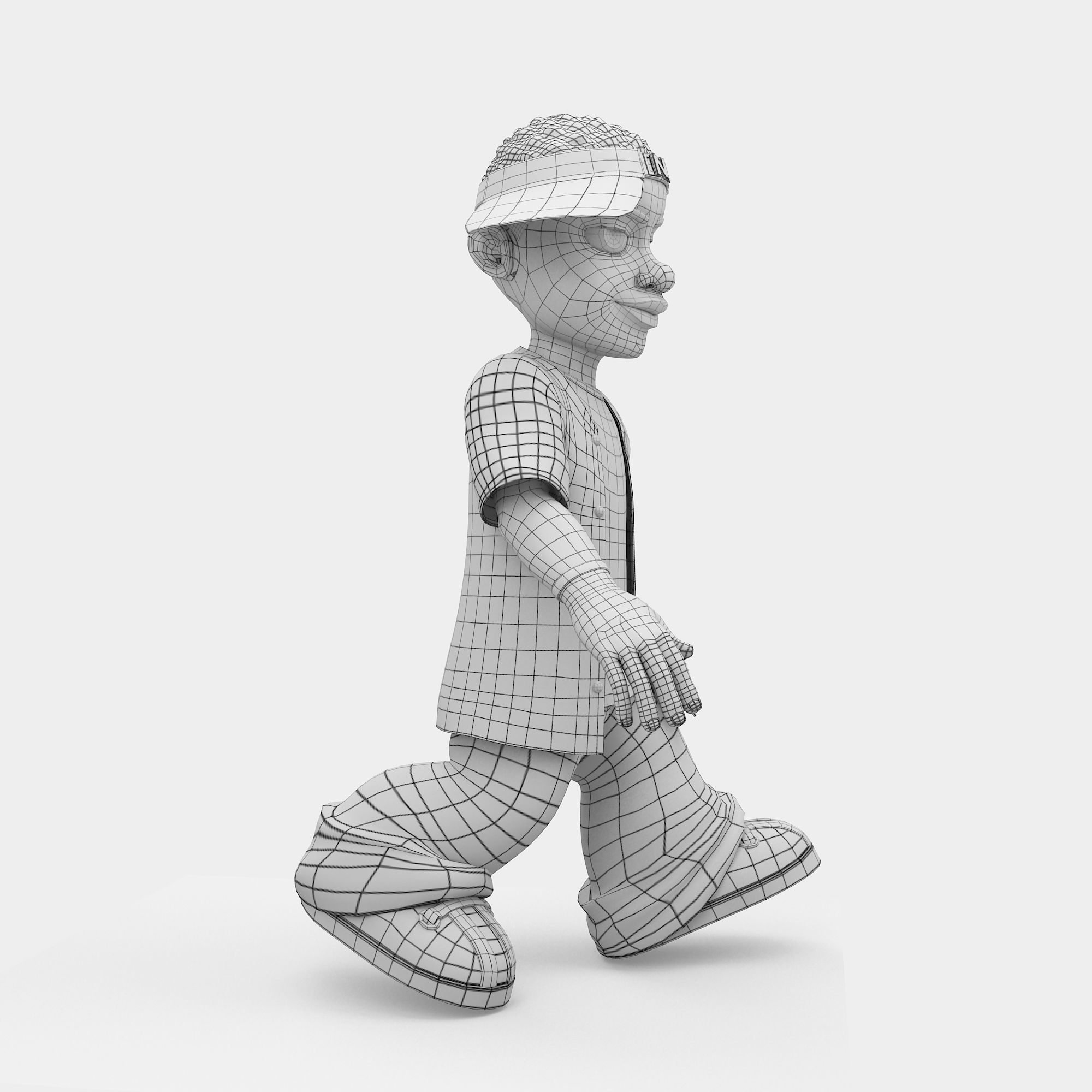 Novelest cartoon character wearing cap 3D model_10