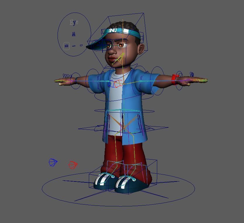 Novelest cartoon character wearing cap 3D model_12
