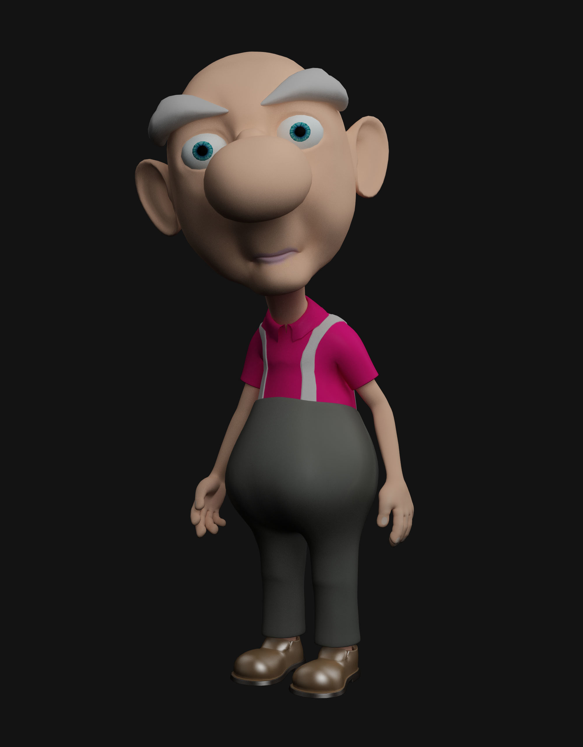 Novelest cartoon character wearing cap 3D model_14