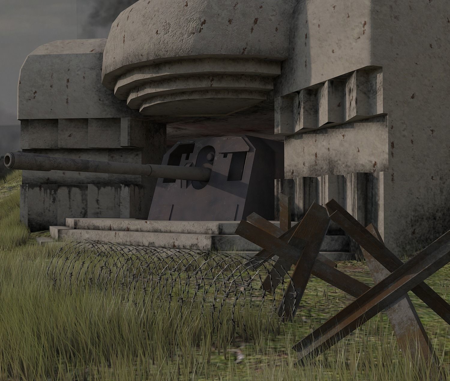 Long-term fire point DOT Low-poly 3D model_2