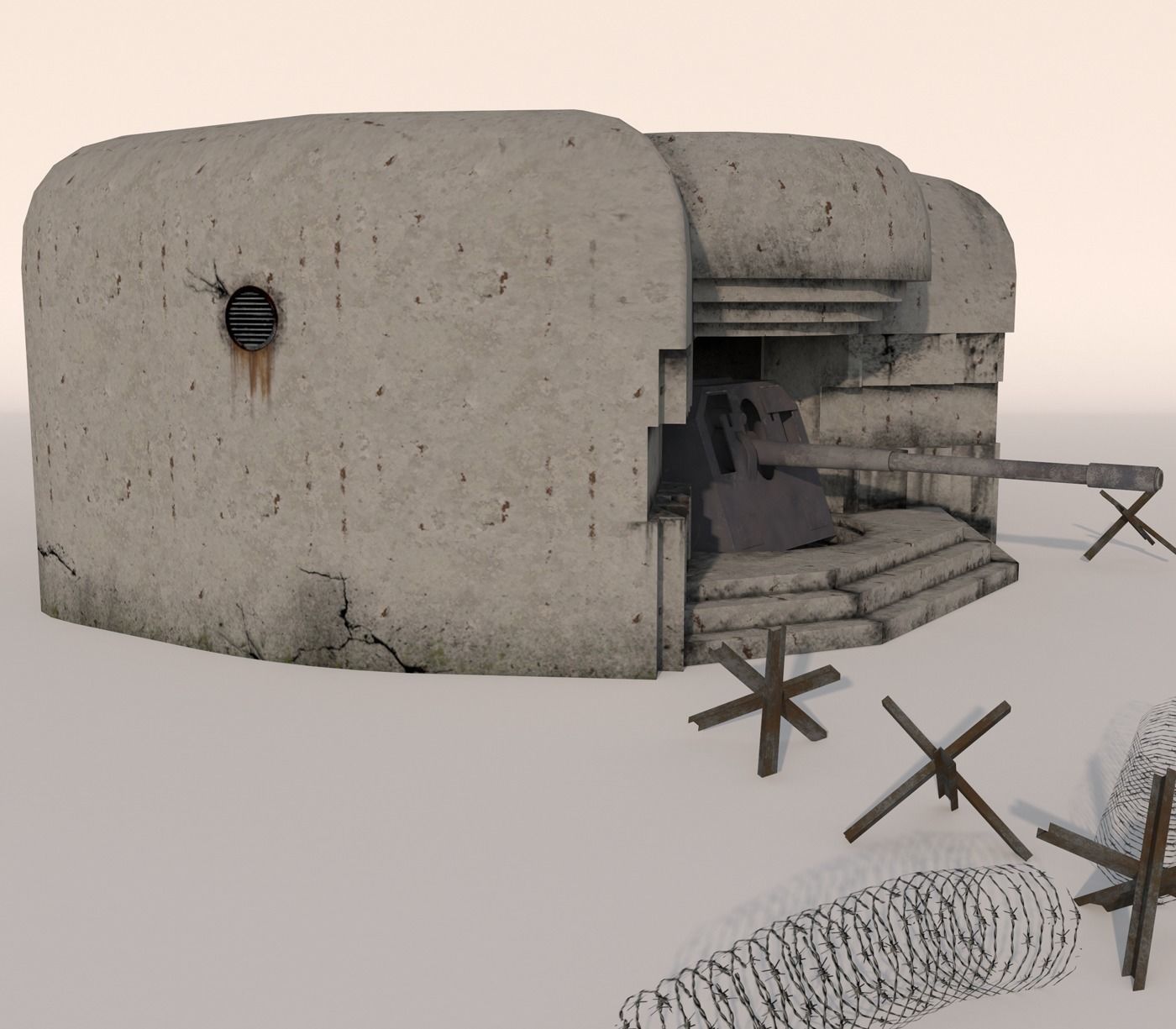 Long-term fire point DOT Low-poly 3D model_6