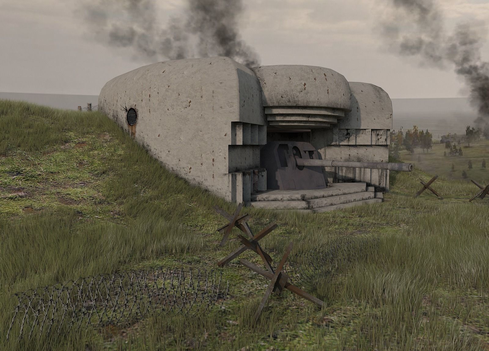 Long-term fire point DOT Low-poly 3D model_0