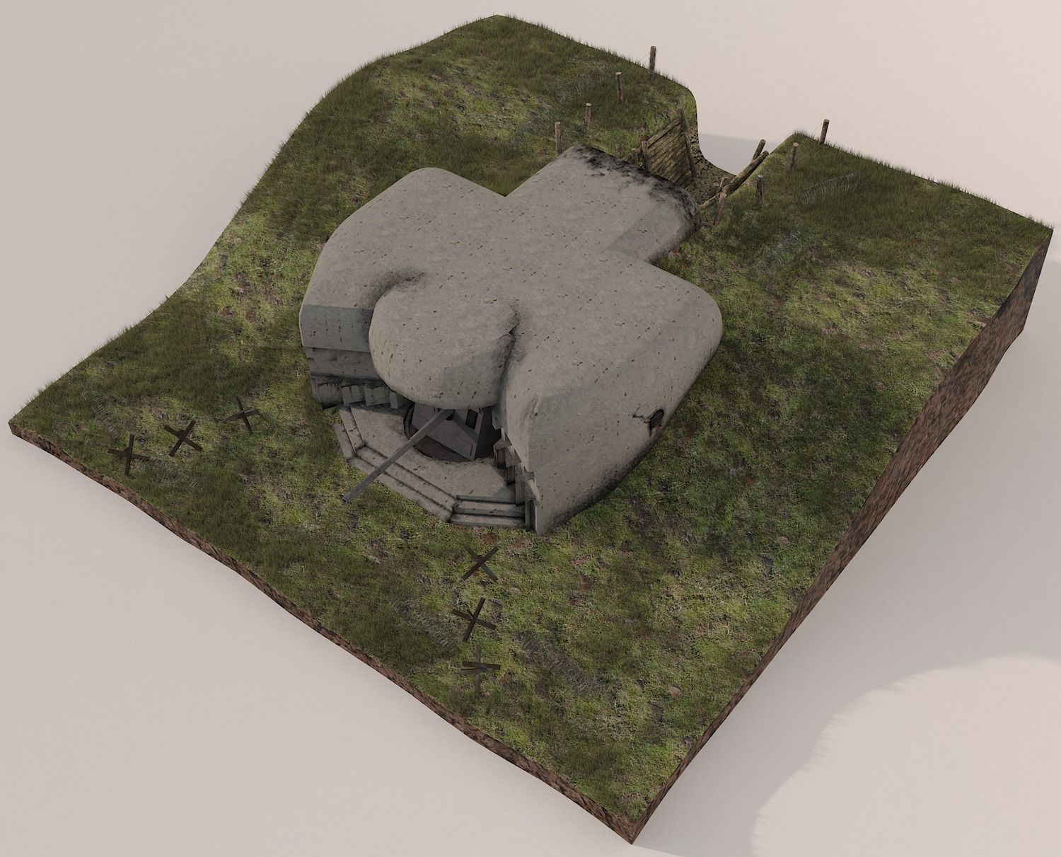 Long-term fire point DOT Low-poly 3D model_4