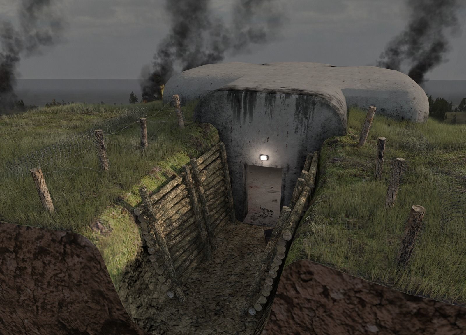 Long-term fire point DOT Low-poly 3D model_3