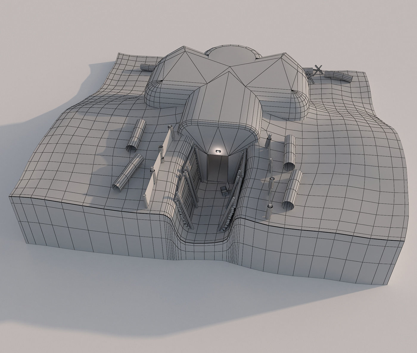 Long-term fire point DOT Low-poly 3D model_9