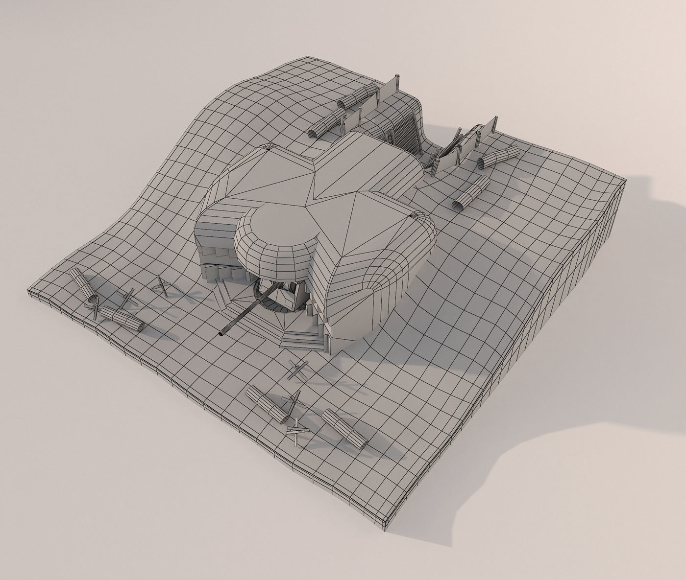 Long-term fire point DOT Low-poly 3D model_8