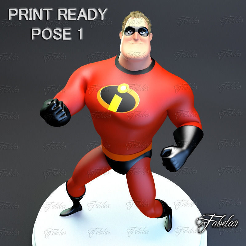 Mr Incredible Printable pose 1 3D print model_1