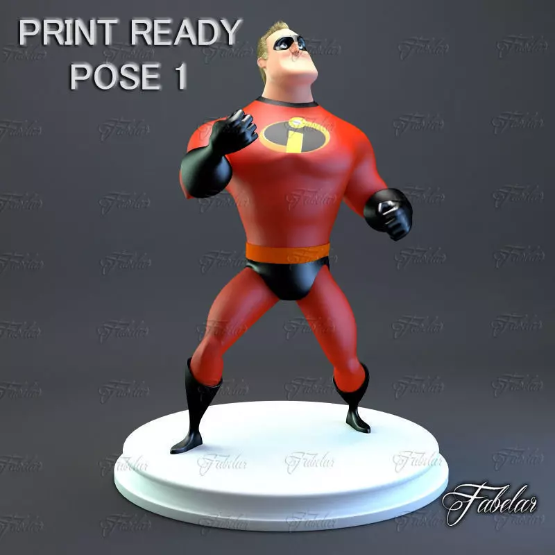 Mr Incredible Printable pose 1 3D print model_0