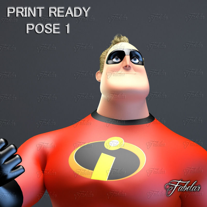 Mr Incredible Printable pose 1 3D print model_2