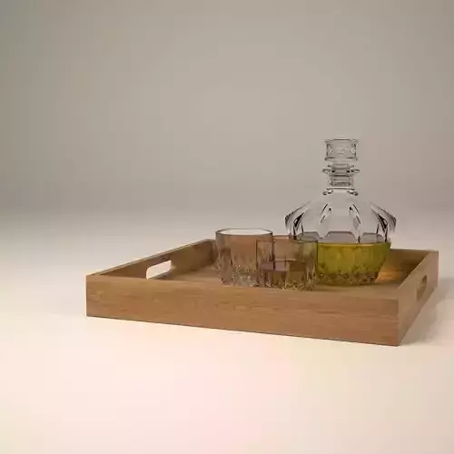 Crystal Glass set with whiskey