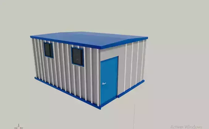 Chalets storage shed with door Low-poly 3D model