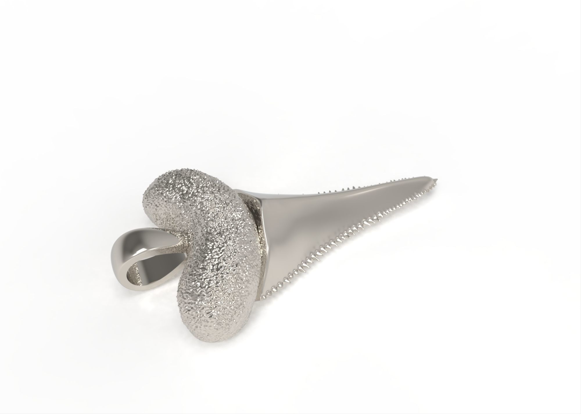 NN015 sterling silver whale horn ring 3D print model_1