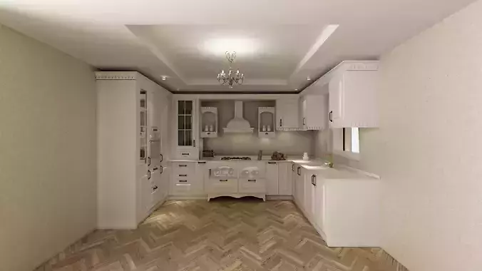 kitchen with cabinets and wooden floors