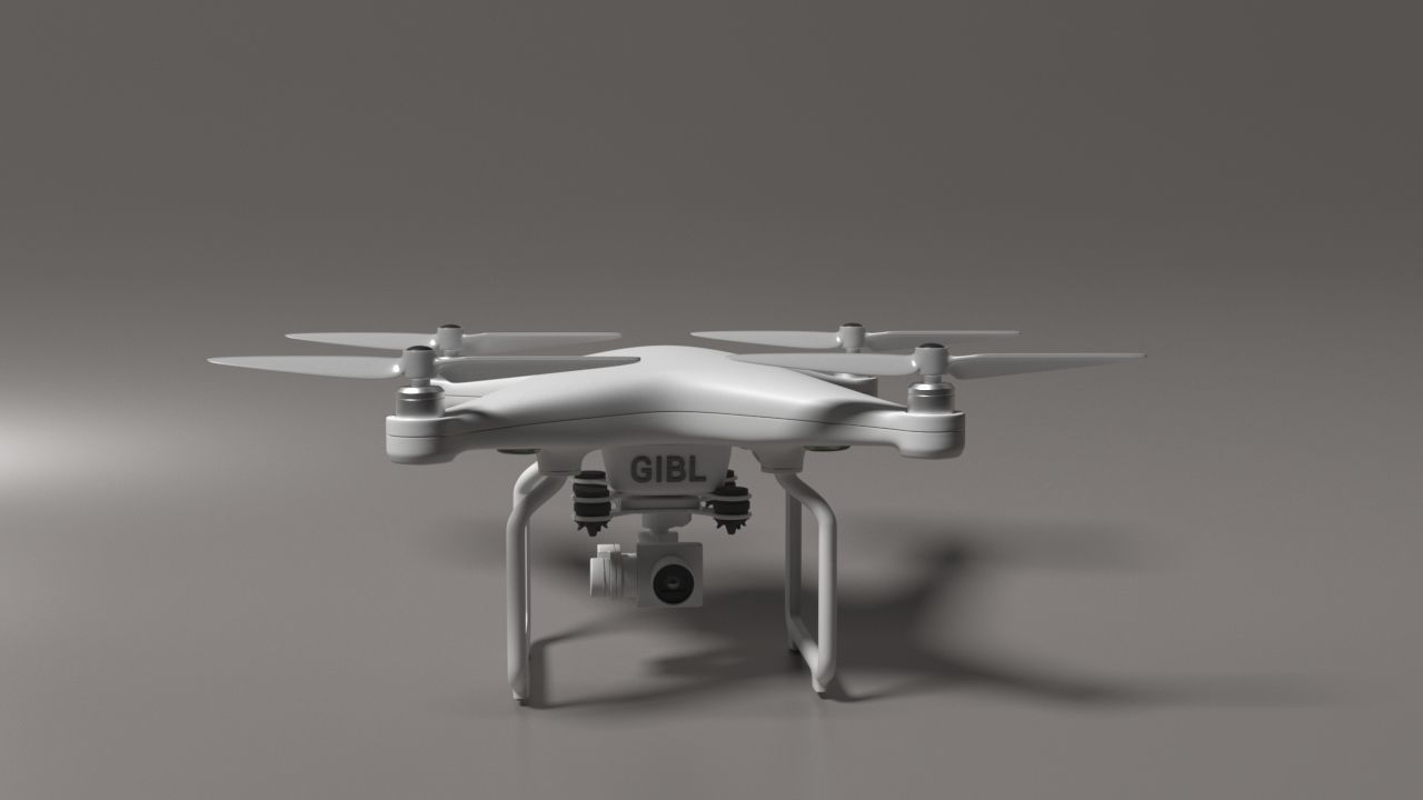 Realistic drone flying in air - Low-poly 3D model_8