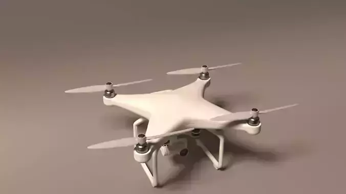 Realistic drone flying in air - Low-poly 3D model