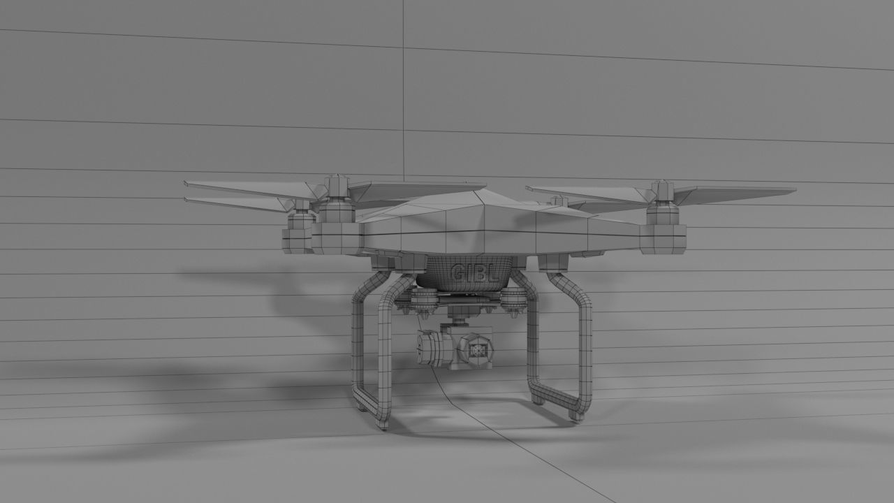 Realistic drone flying in air - Low-poly 3D model_12