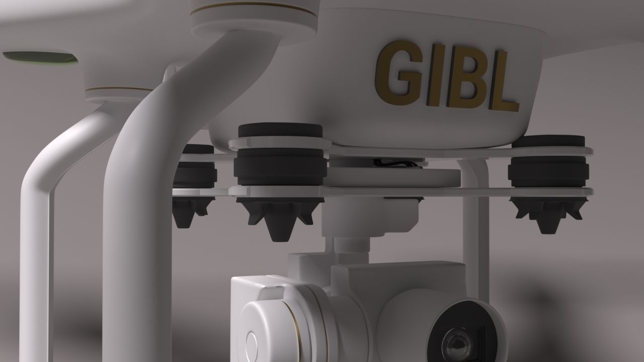 Realistic drone flying in air - Low-poly 3D model_10