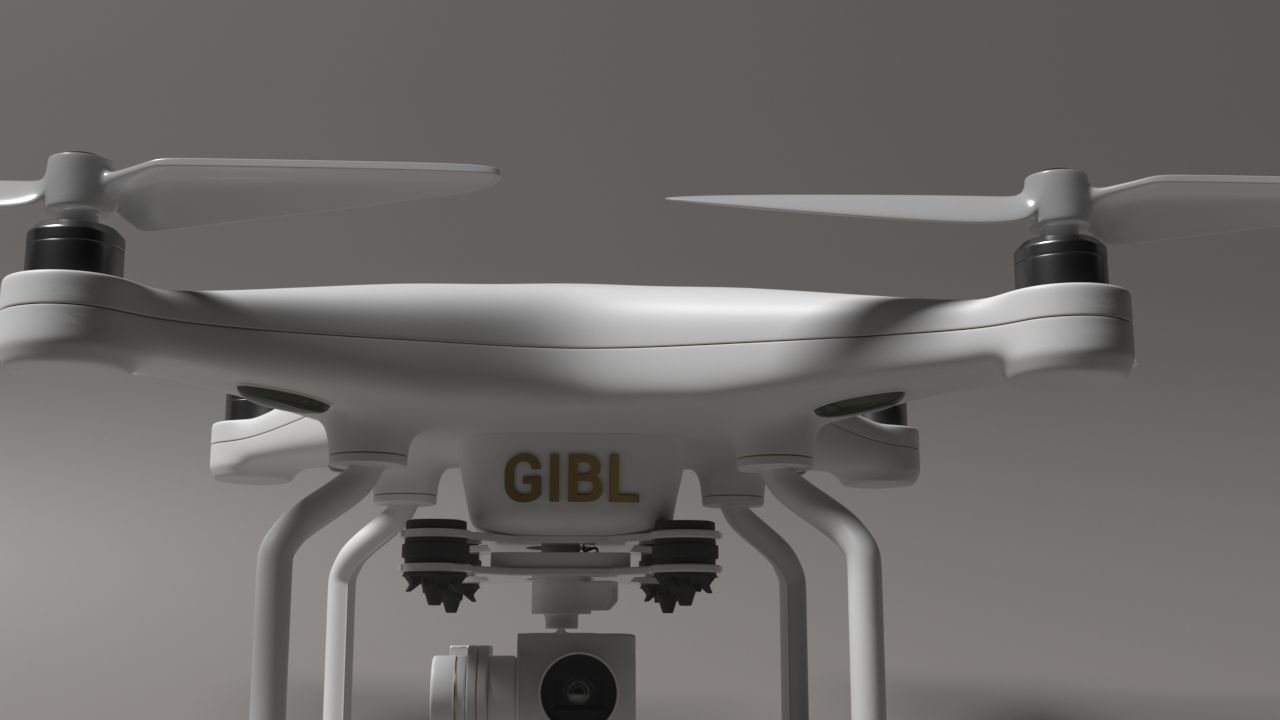 Realistic drone flying in air - Low-poly 3D model_9