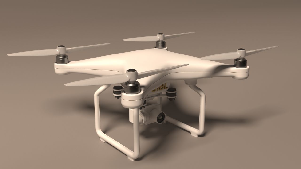 Realistic drone flying in air - Low-poly 3D model_6
