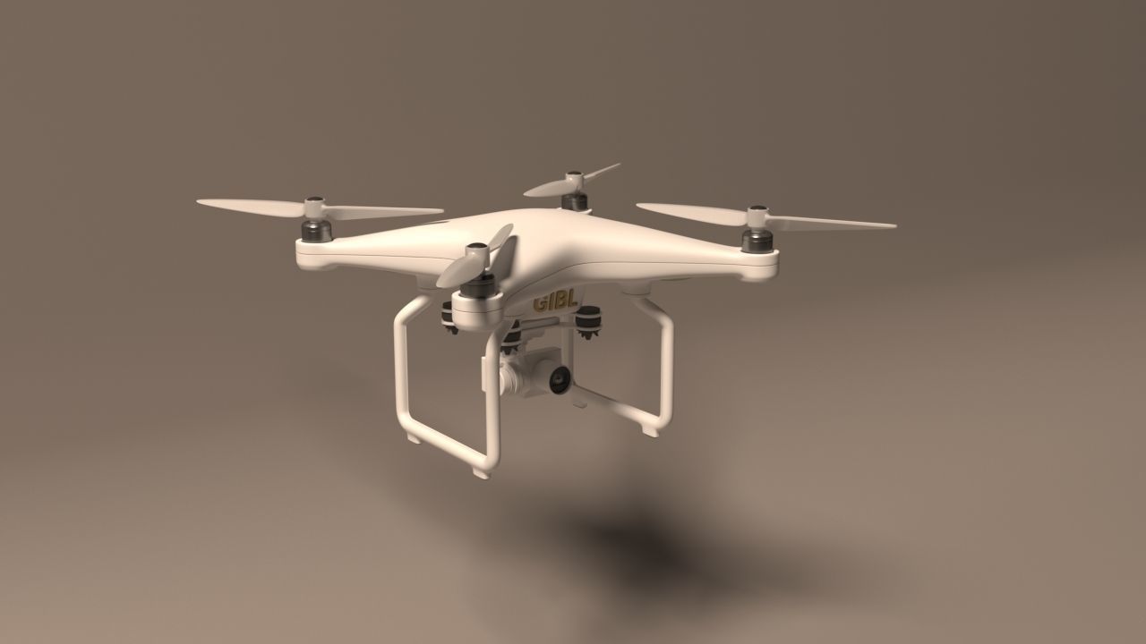Realistic drone flying in air - Low-poly 3D model_1