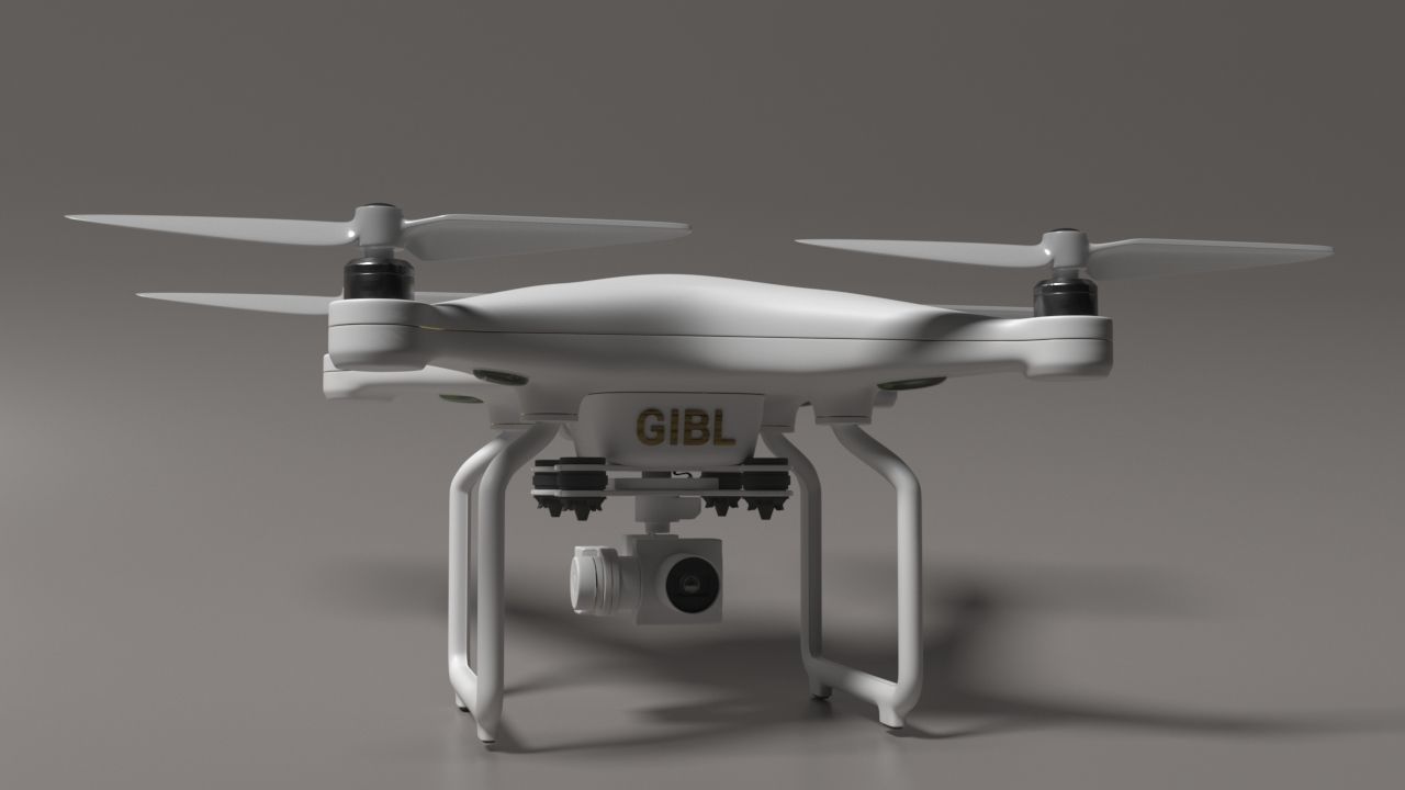 Realistic drone flying in air - Low-poly 3D model_11