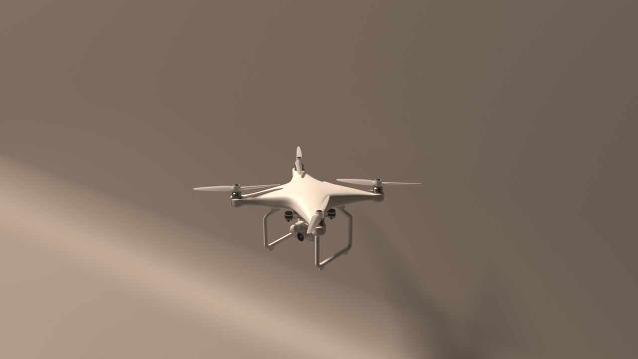 Realistic drone flying in air - Low-poly 3D model_5