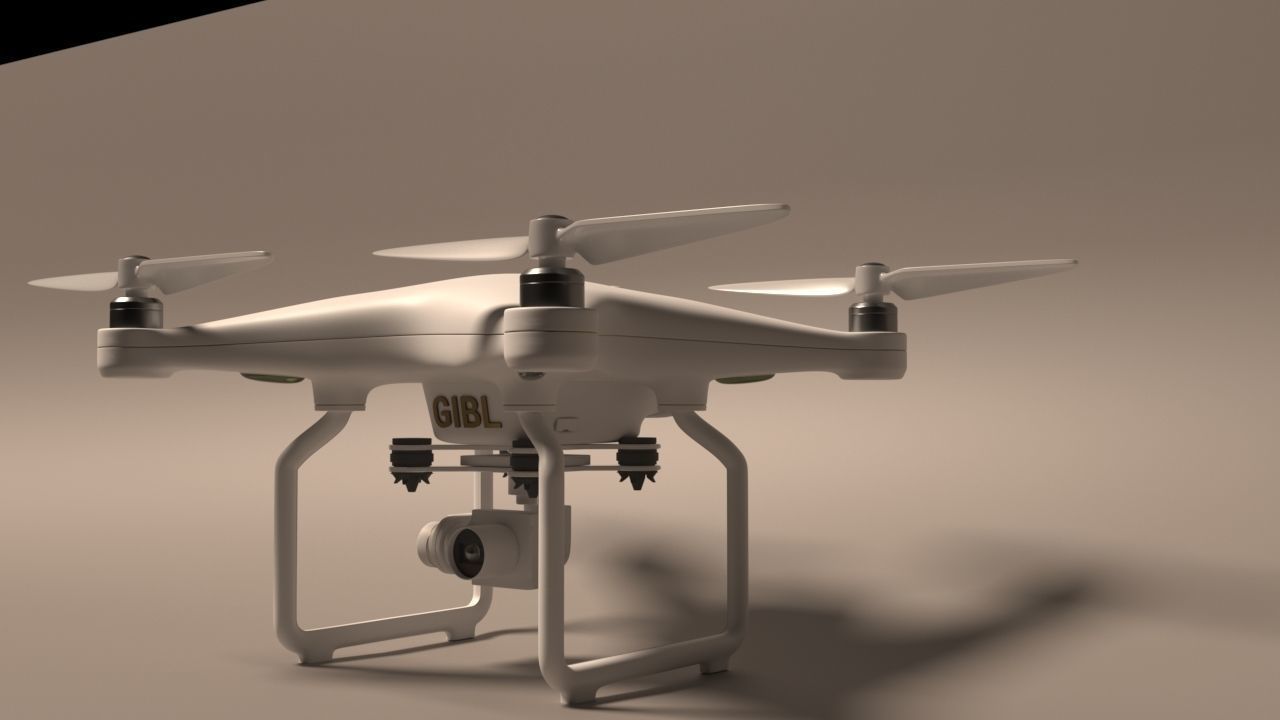 Realistic drone flying in air - Low-poly 3D model_3