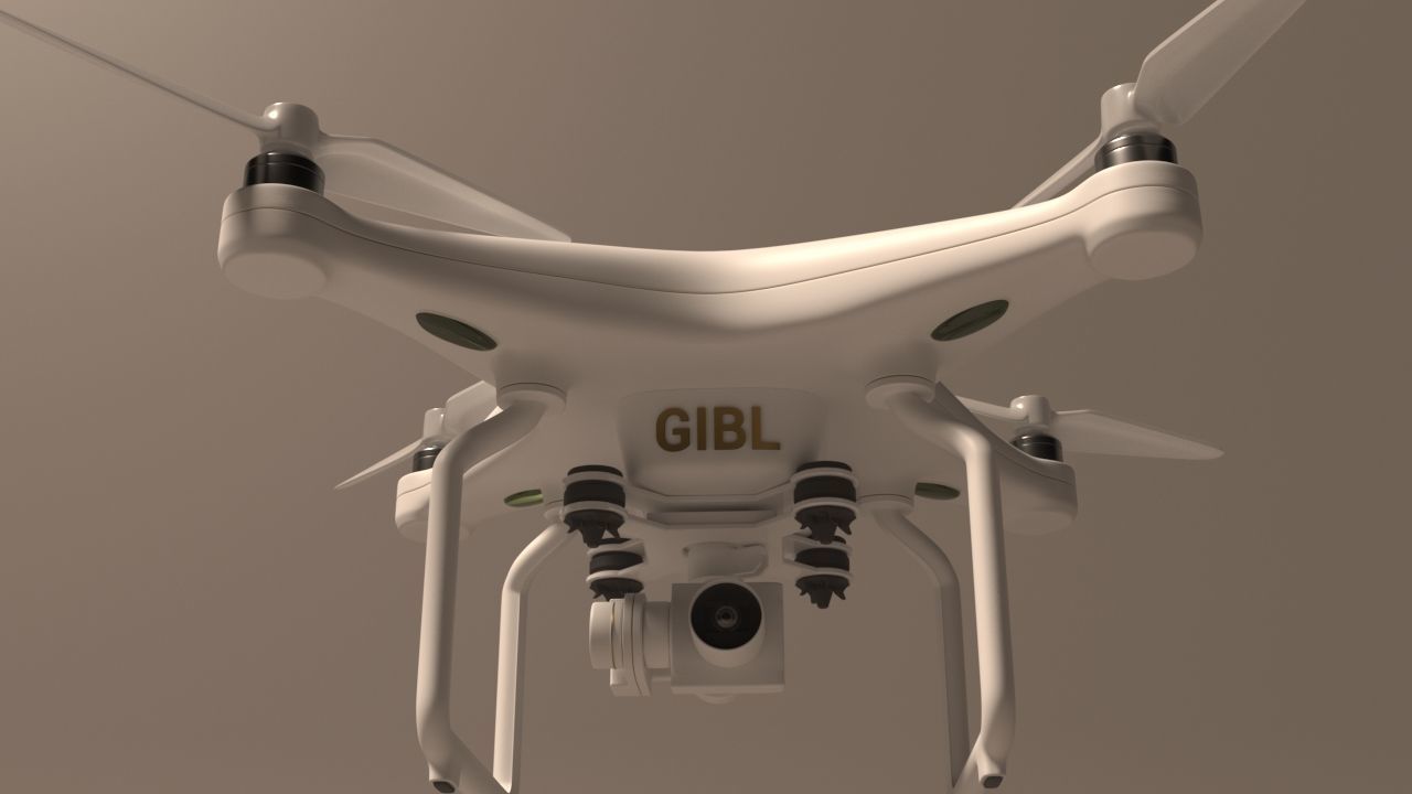 Realistic drone flying in air - Low-poly 3D model_2