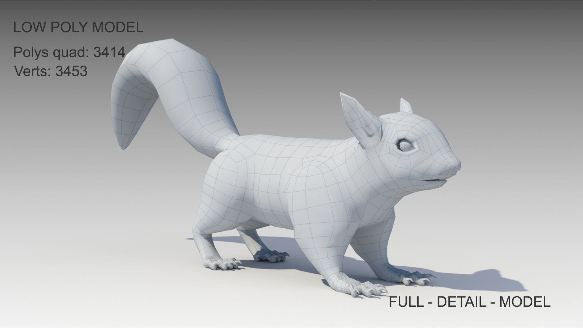 Squirrel Low-poly 3D model_7
