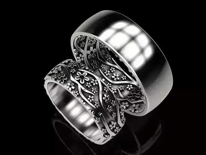 Wedding ring Sakura 2 3D print model