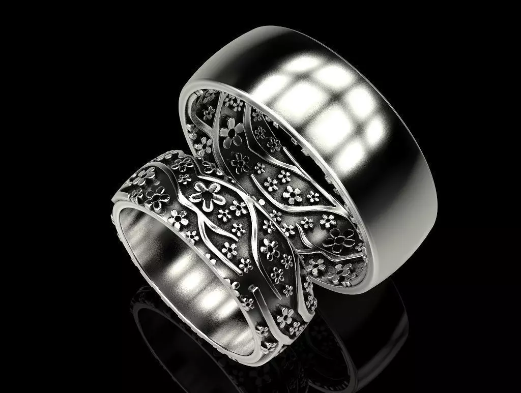 Wedding ring Sakura 2 3D print model