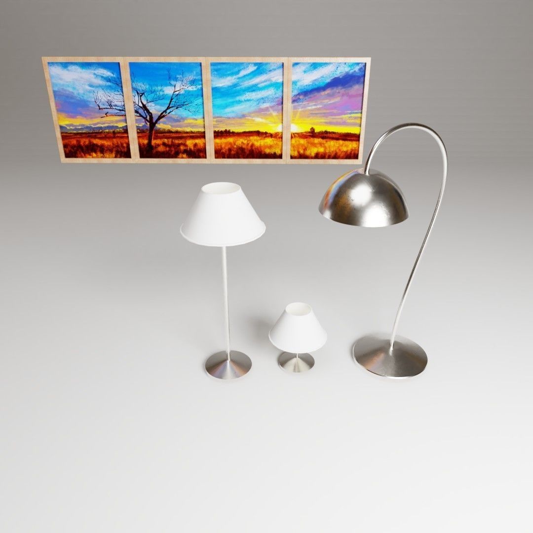 Livingroom Furniture Set 3D model_24