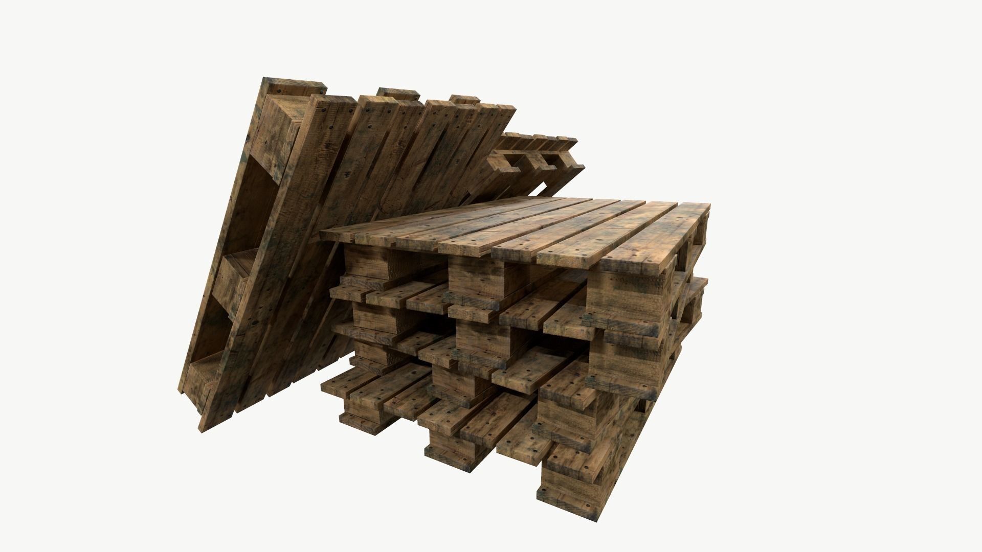 Pallet type asia wing 3 sets of texture Low-poly 3D model_3