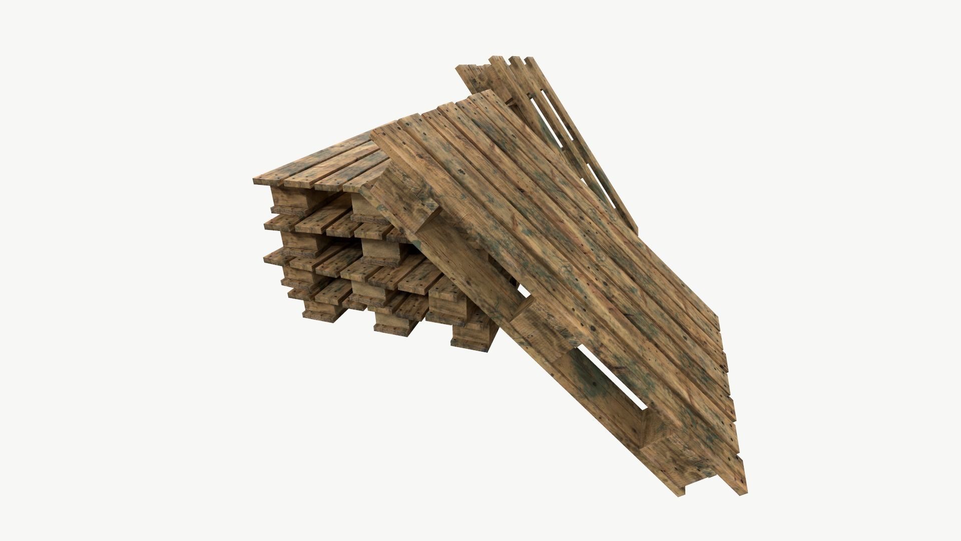 Pallet type asia wing 3 sets of texture Low-poly 3D model_6