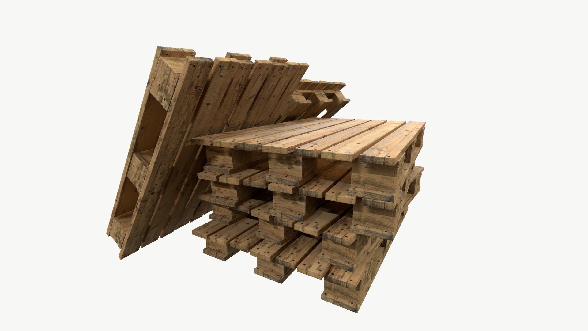 Pallet type asia wing 3 sets of texture Low-poly 3D model_1
