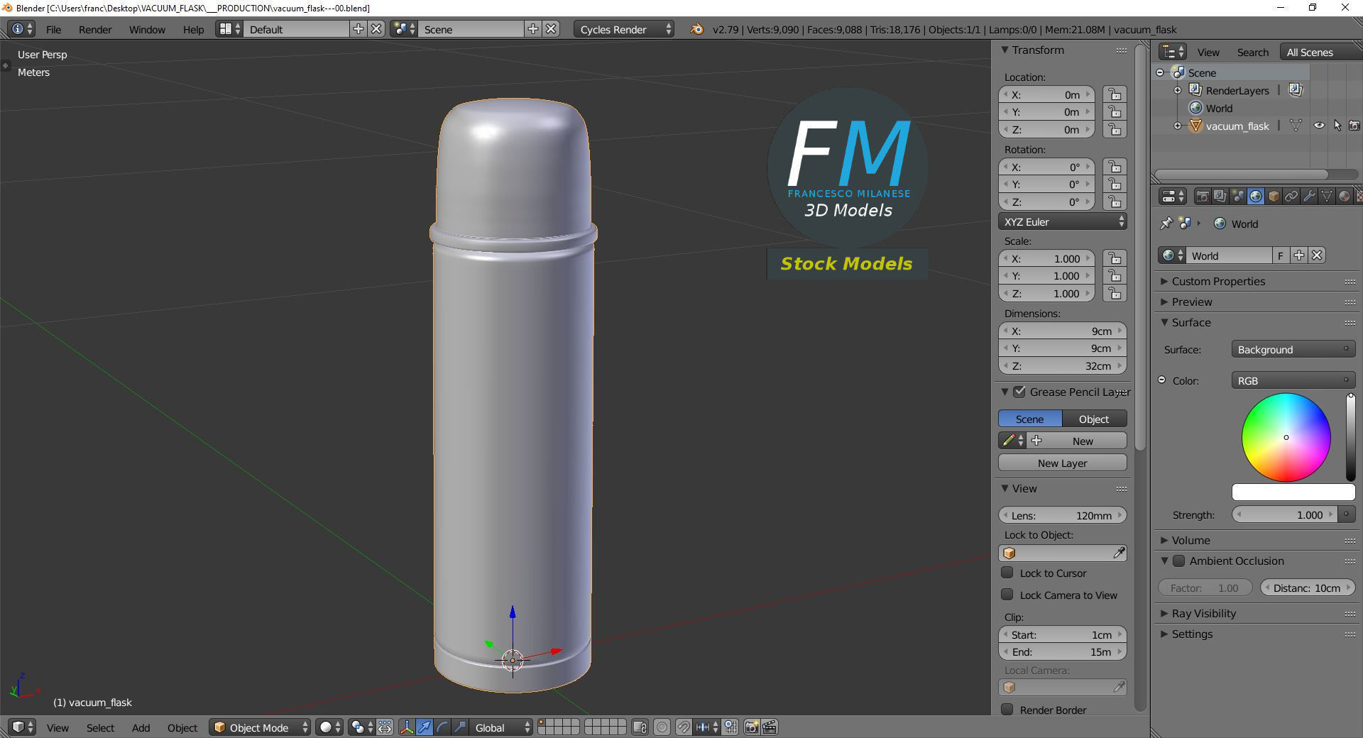 Vacuum flask 3D model_9