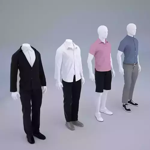 Mannequin Men Cloth Model For Shop Vol 1 3D model